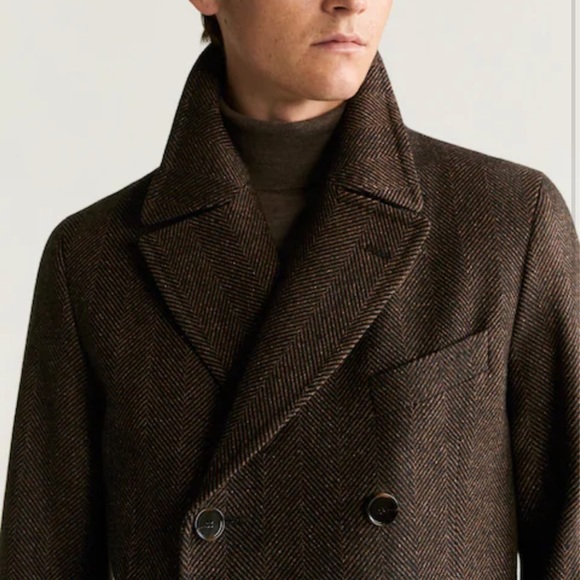 SOLD! Mango Man - Herringbone Tailored Coat - Picture 4 of 11